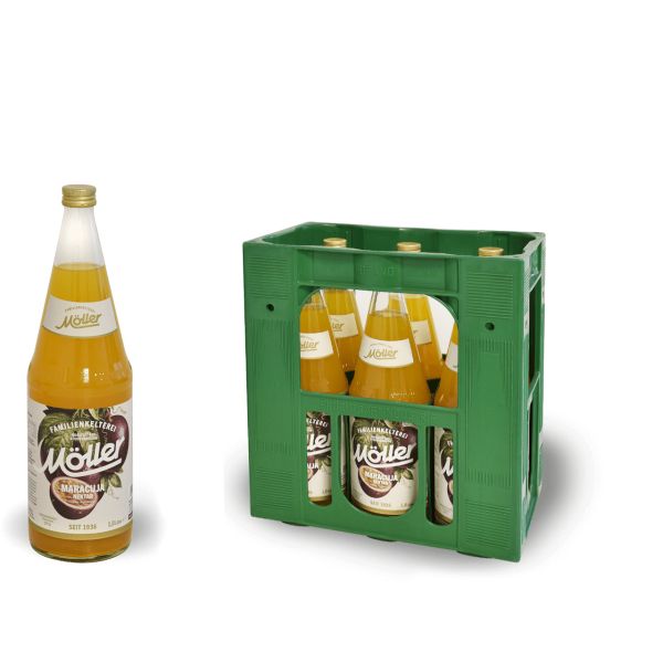 Möller Maracuja-Nektar 6 x 1,0l Glas Kiste MEHRWEG