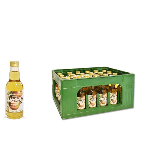 Möller Apfelsaft klar 24 x 0,2l Glas Kiste MEHRWEG