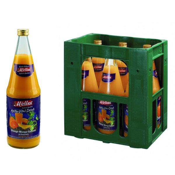 Möller Aktiv-Vital-Drink 6 x 1,0l Glas Kiste MEHRWEG