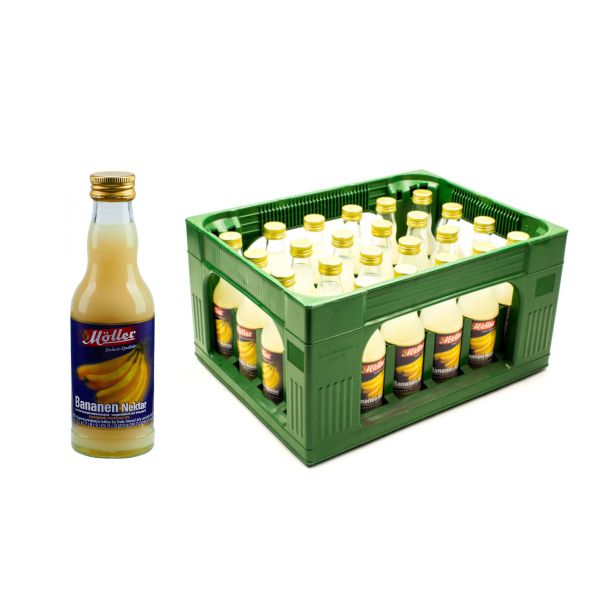 Möller Bananen-Nektar 24 x 0,2l Glas Kiste MEHRWEG