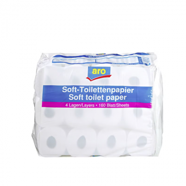 Aro Soft Toilettenpapier 4 Lagig 24 Rollen 160 Blatt