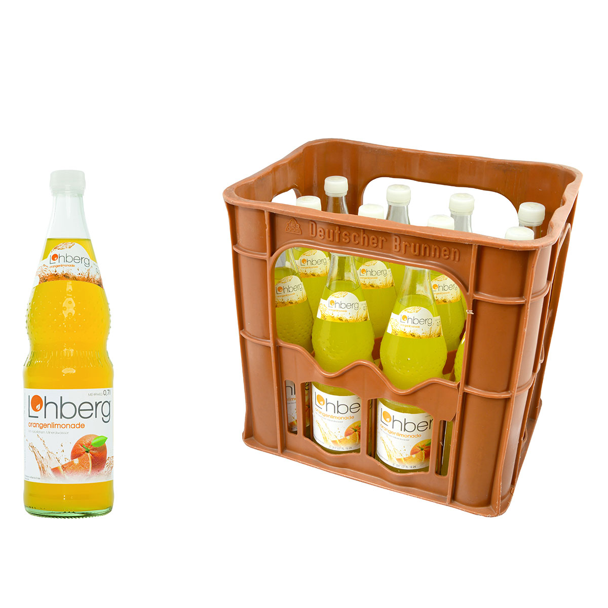 Lohberg Orangenlimonade 12 x 0,7l Glas Kiste | Banach Getränkeshop